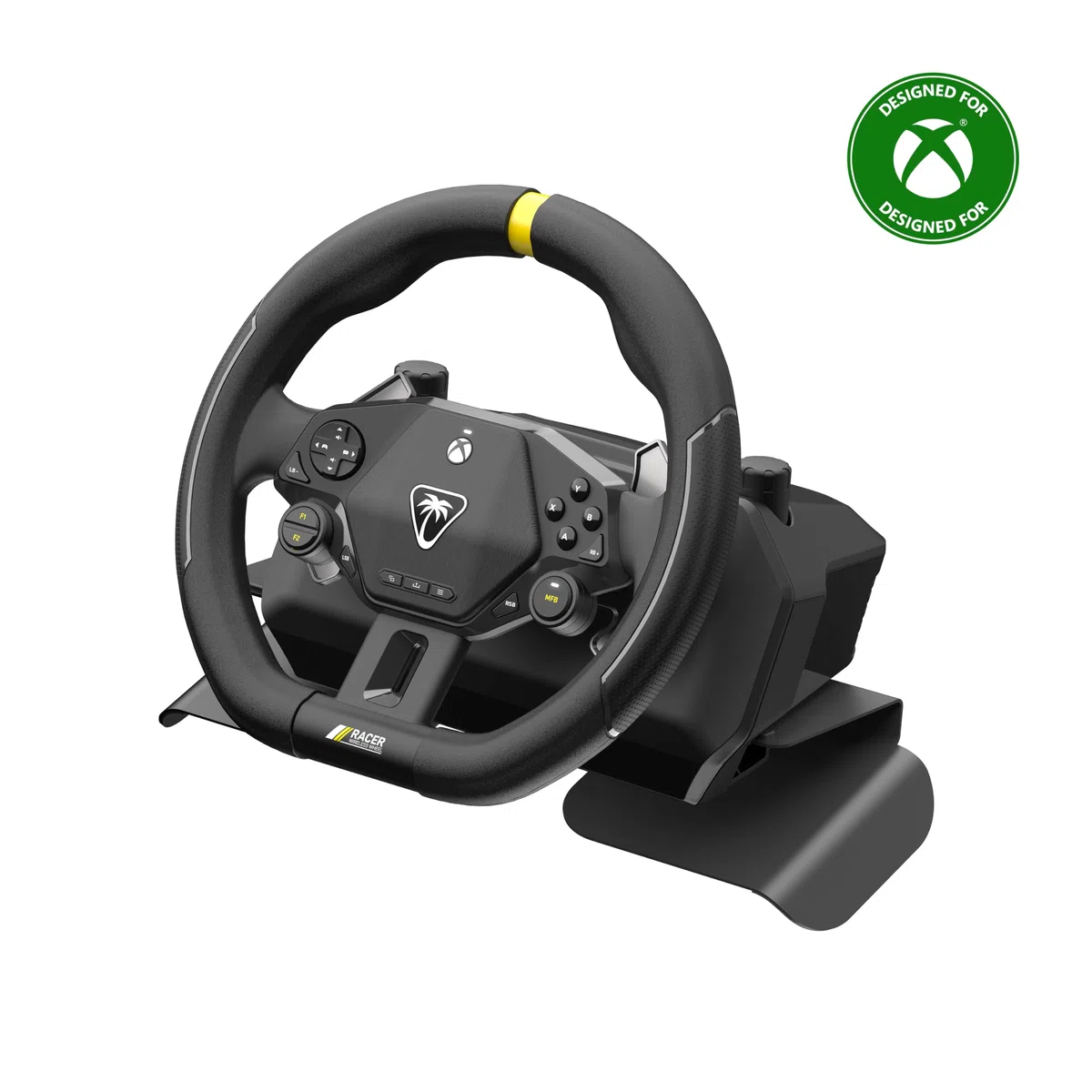 Turtle Beach Racer Sistema di volante wireless con licenza ufficiale per Xbox Series X|S, Xbox One e PC Windows - Connessione wireless stabile, fino a 30 ore di autonomia della batteria