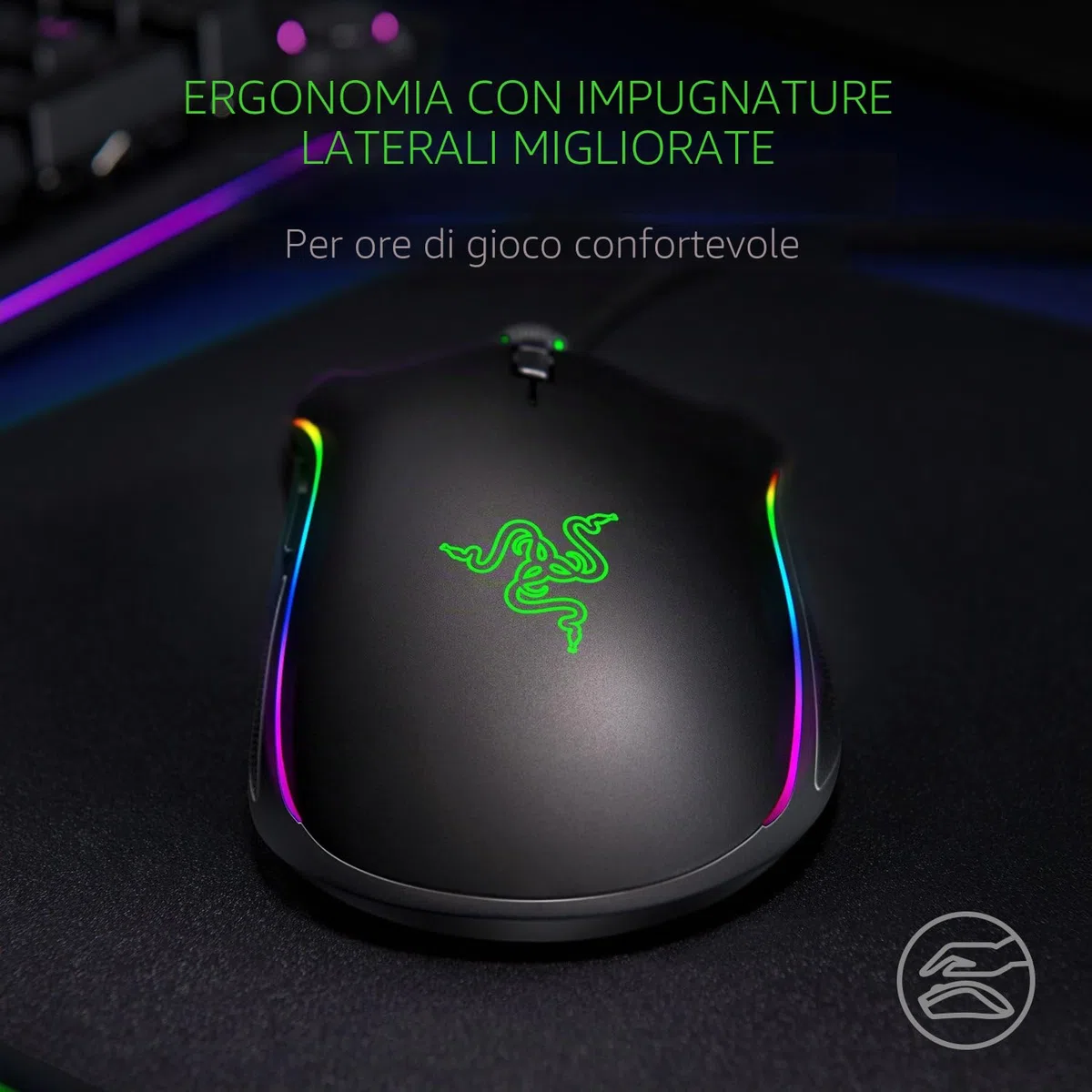 Razer Mamba Elite - Mouse da gioco cablato, nero