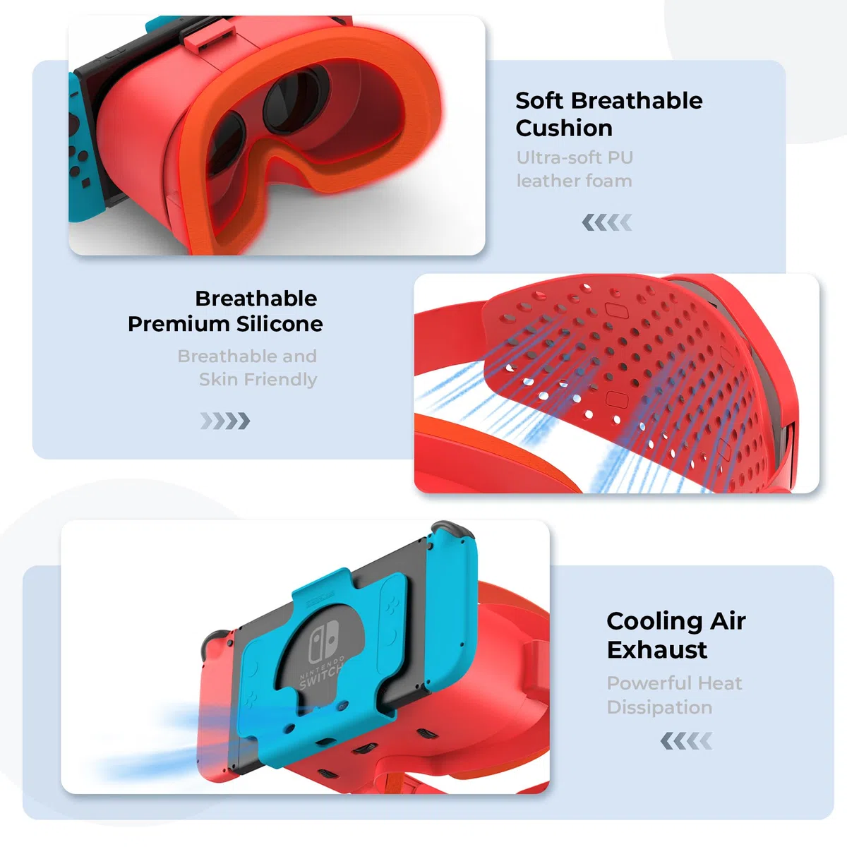 Cuffie VR aggiornate per Nintendo Switch e Switch modello OLED, occhiali per giochi VR con lenti HD regolabili e cinturino per la testa con pulsante rotante, Labo VR per accessori switch (arancione e