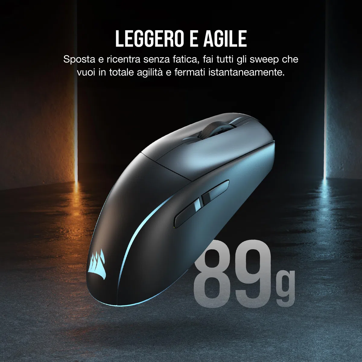 Corsair M75 WIRELESS RGB Mouse da Gioco FPS Leggero – 26.000 DPI – Pulsanti Laterali Intercambiabili – Compatibile con iCUE – PC – Nero