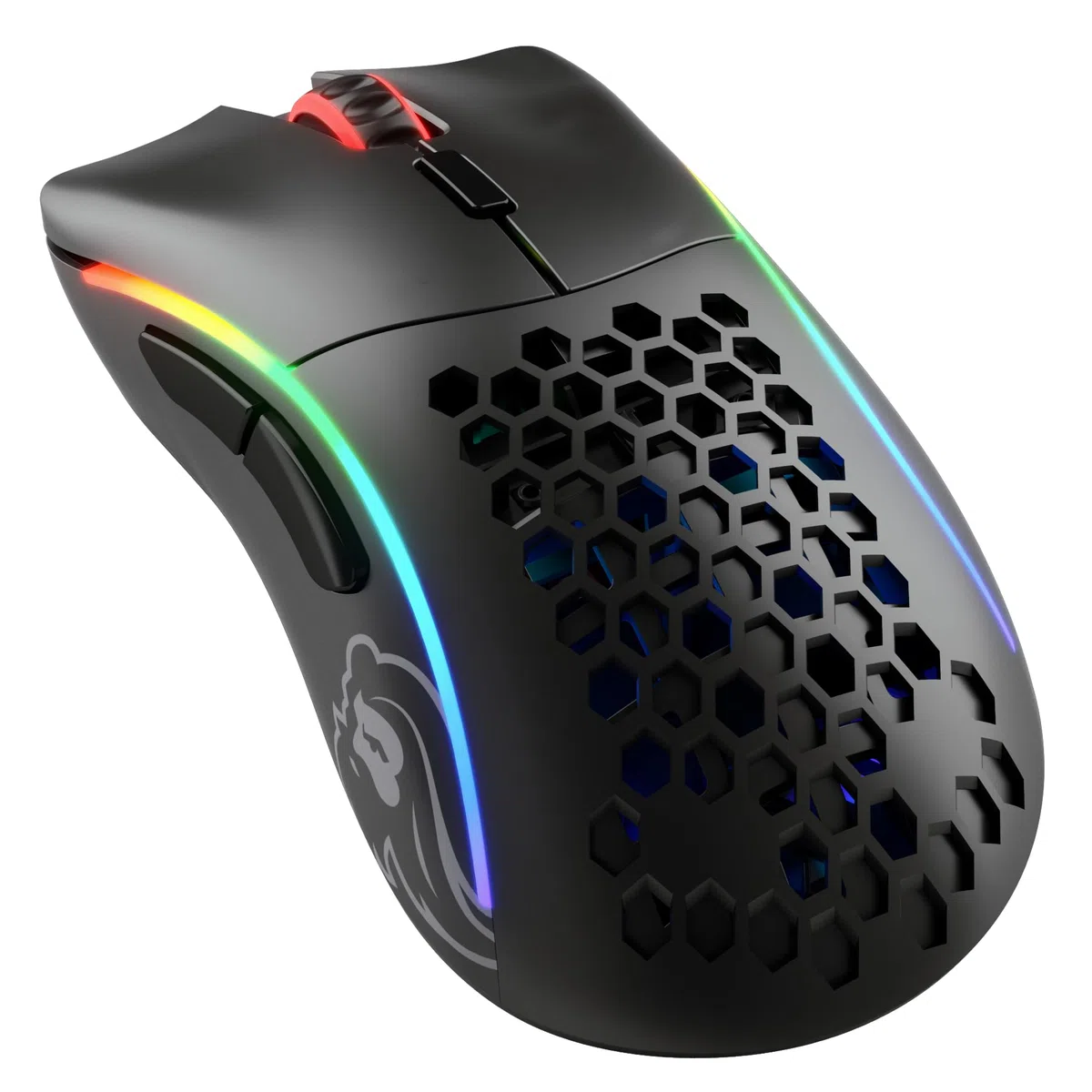 GLORIOUS Gaming Model D- (Piccolo) Wireless Mouse da Gaming Senza Fili - Superleggero 67 g, Design a Nido D'ape, RGB, ergonomico, Wireless 2,4 GHz Senza Lag, Fino a 71 ore di batteria - Nero opaco