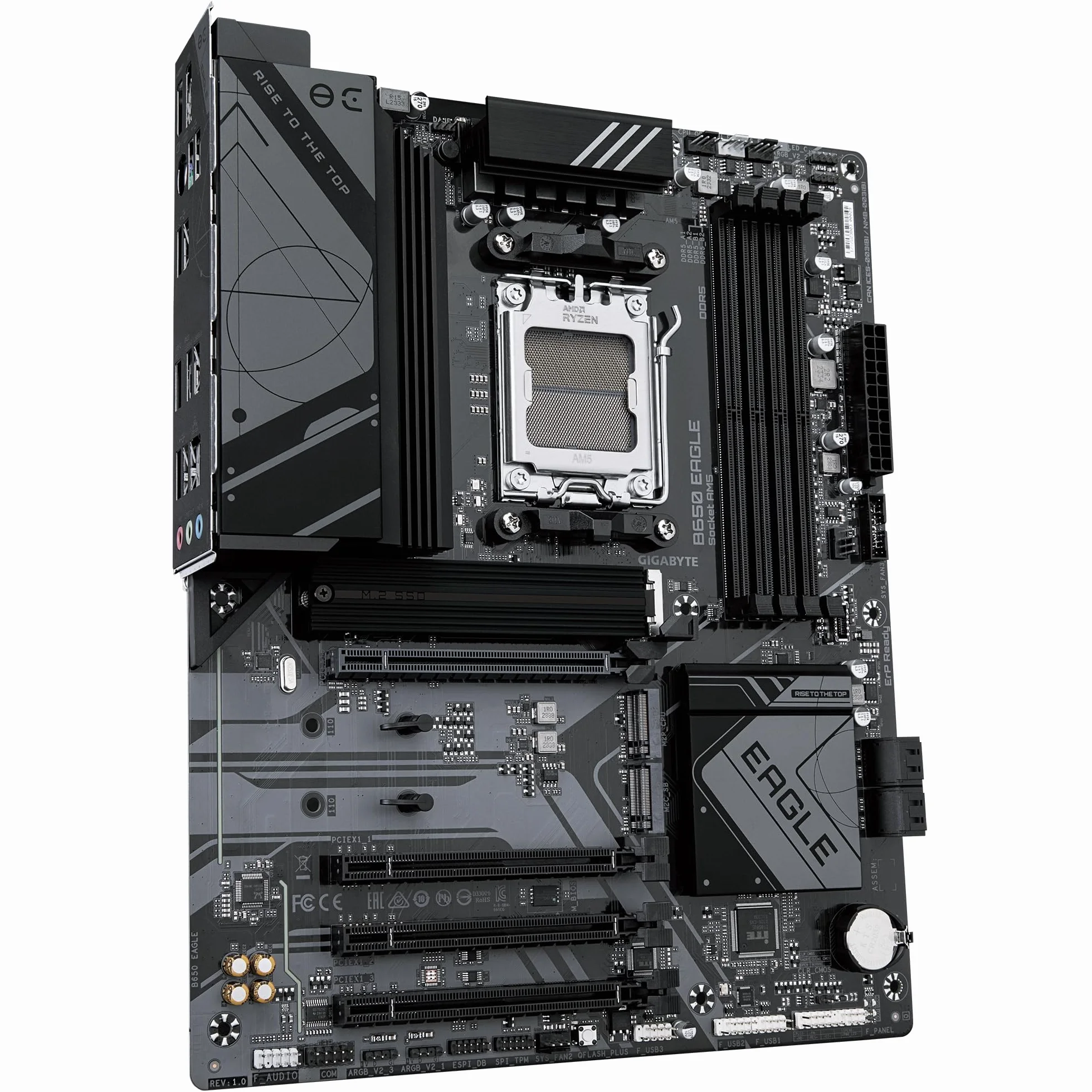 GIGABYTE B650 EAGLE Scheda madre - AMD Ryzen serie 9000, VRM a 12+2+2 fasi, fino a 7600 MHz DDR5 (OC), 1xPCIe 5.0 + 2xPCIe 4.0 M.2, LAN GbE, USB 3.2 Gen 2