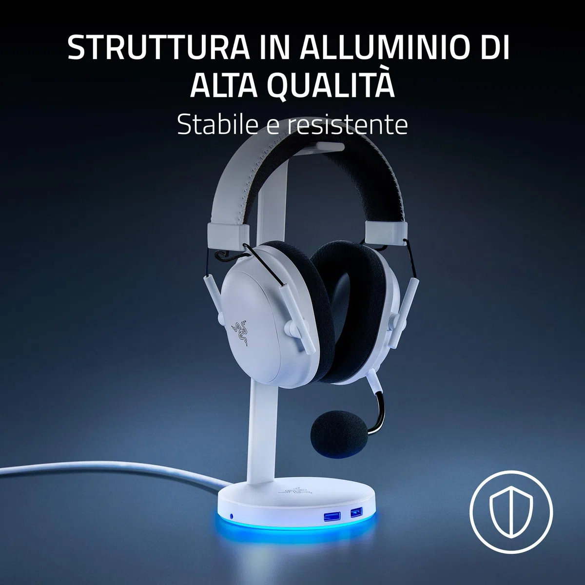 Razer Base Station V2 Chroma - Supporto Cuffie e Hub USB (Con Illuminazione RGB, con Audio Surround 7.1, Supporto Cuffie Integrato con Base Antiscivolo) Nero