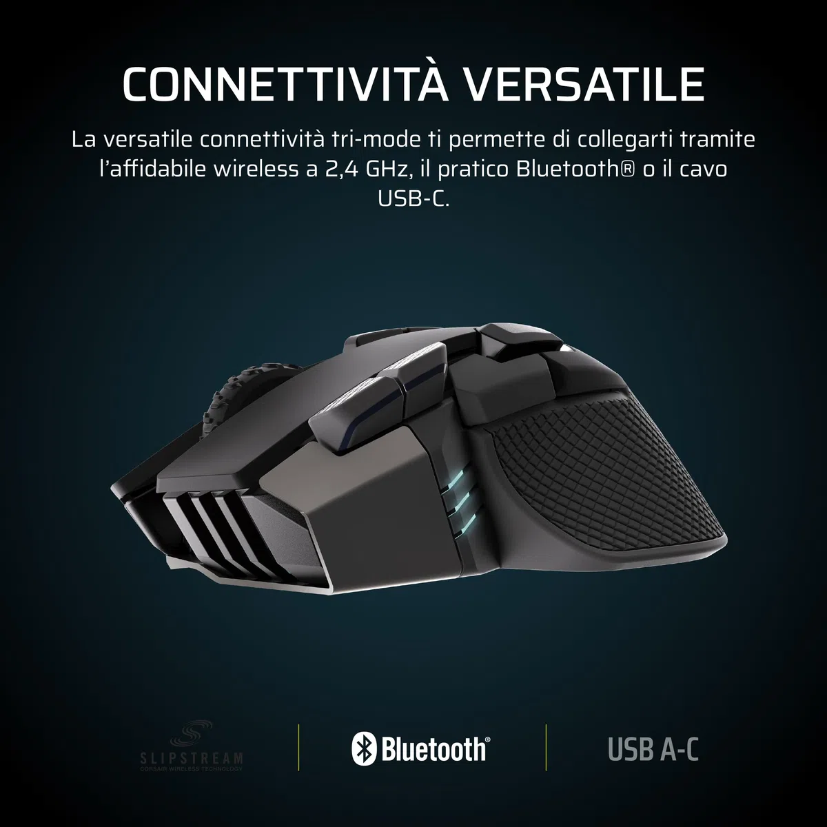 Corsair IRONCLAW WIRELESS SE (2026) Mouse Da Gioco – Nero | 26.000 DPI, Design Ergonomico per Mani Grandi, 10 Pulsanti Programmabili, Per MOBA, FPS, MMO
