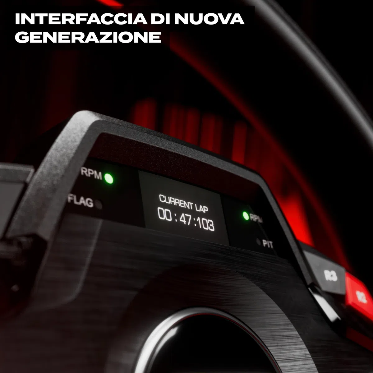Thrustmaster T248R Volante da Corsa – Pelle Traforata Premium – Display Interattivo LCD – Force Feedback Ibrido 3.1 Nm – Include Pedali T3PM – PS5, PS4, PC