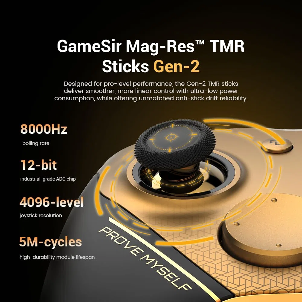 GameSir G7 Pro 8000 Hz Controller Wireless per PC Gaming – Gamepad PC Ultra-veloce a Bassa Latenza con Joystick TMR di Gen2, Grilletti a Effetto Hall – Controller Pro per Esports – Champion Edition