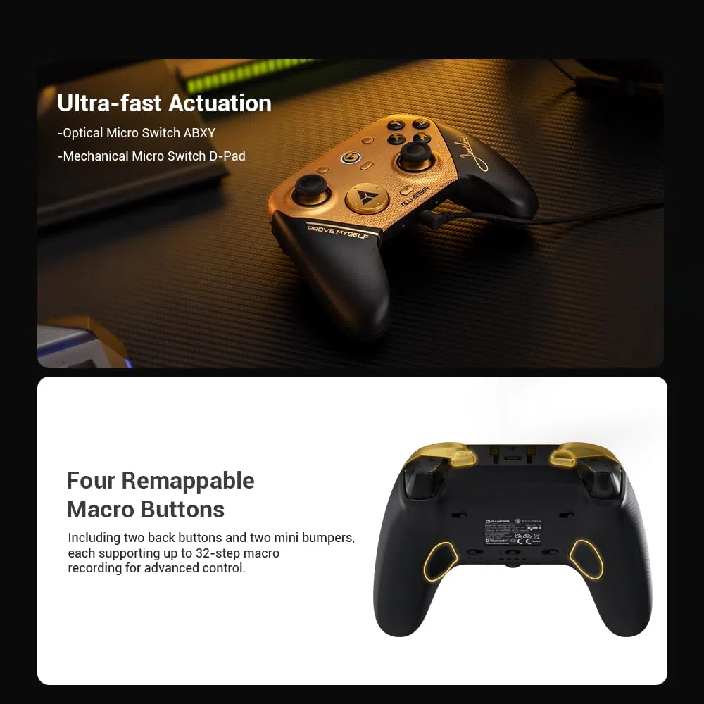 GameSir G7 Pro 8000 Hz Controller Wireless per PC Gaming – Gamepad PC Ultra-veloce a Bassa Latenza con Joystick TMR di Gen2, Grilletti a Effetto Hall – Controller Pro per Esports – Champion Edition