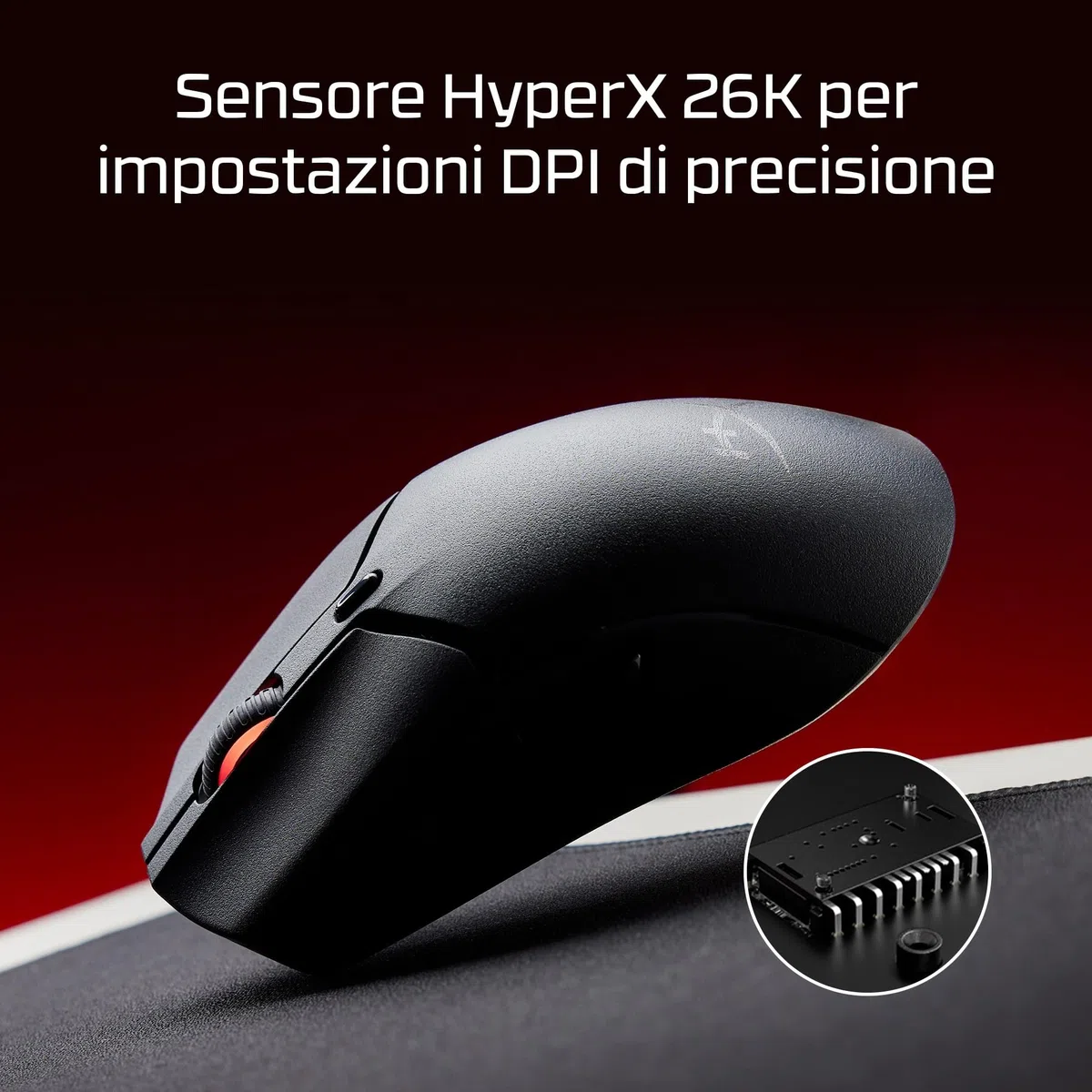 HyperX Pulsefire Haste 2 Mini, Mouse Gaming Senza Filo, Connettività 2,4 GHz, Illuminazione RGB, 6 Tasti Programmabili, 26000 DPI, Resistenza fino a 100 Milioni di Clic, Batteria fino a 100 Ore, Nero