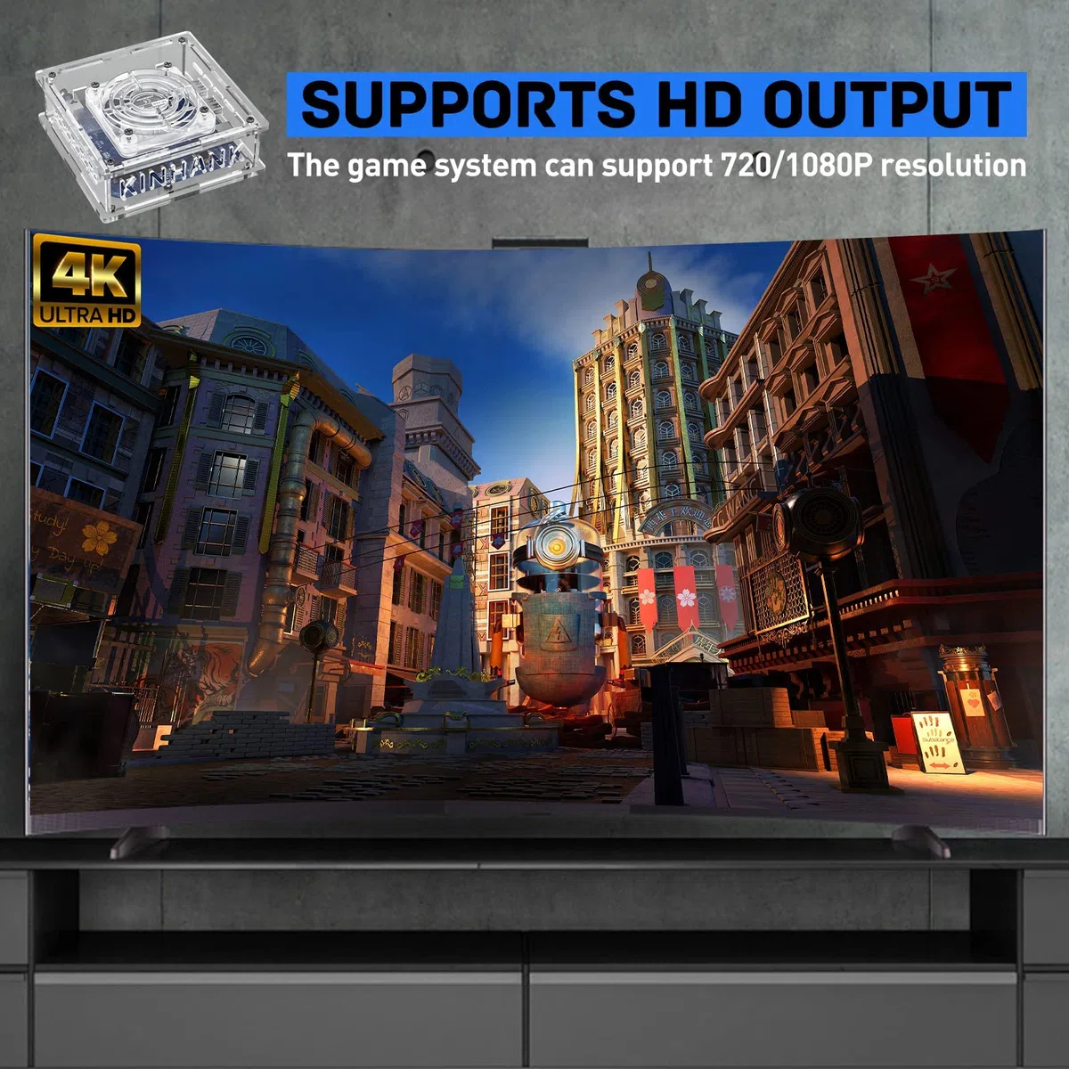 Console di gioco retrò con memoria da 256 GB e oltre 117.000 giochi precaricati, 2 controller wireless, compatibile con PS1/PSP/MAME, per uscita TV HD/AV 4K