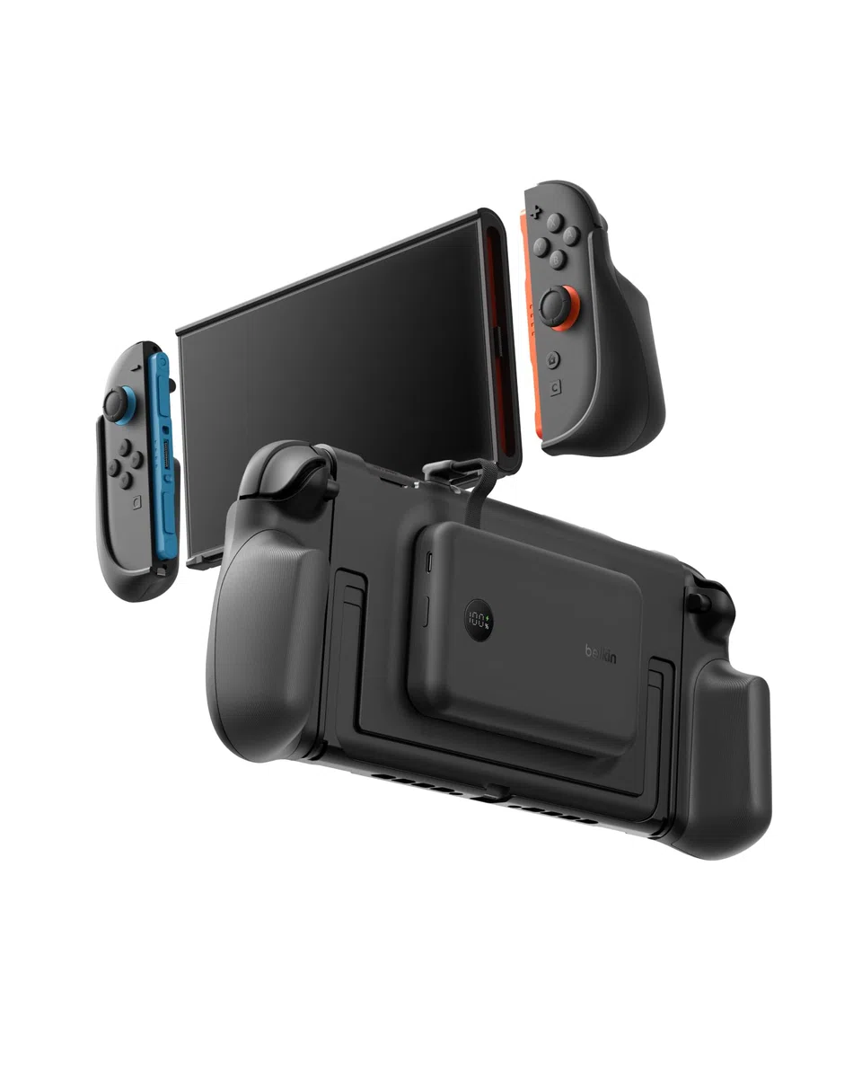 Belkin Gaming Impugnatura Ricarica Nintendo Switch 2, Power bank 10K, Nero | Caricatore Portatile 10000mAh, 30W, Caricatore Magnetico, Compatibilità Supporto, Maniglia Antiscivolo Ergonomica, Display