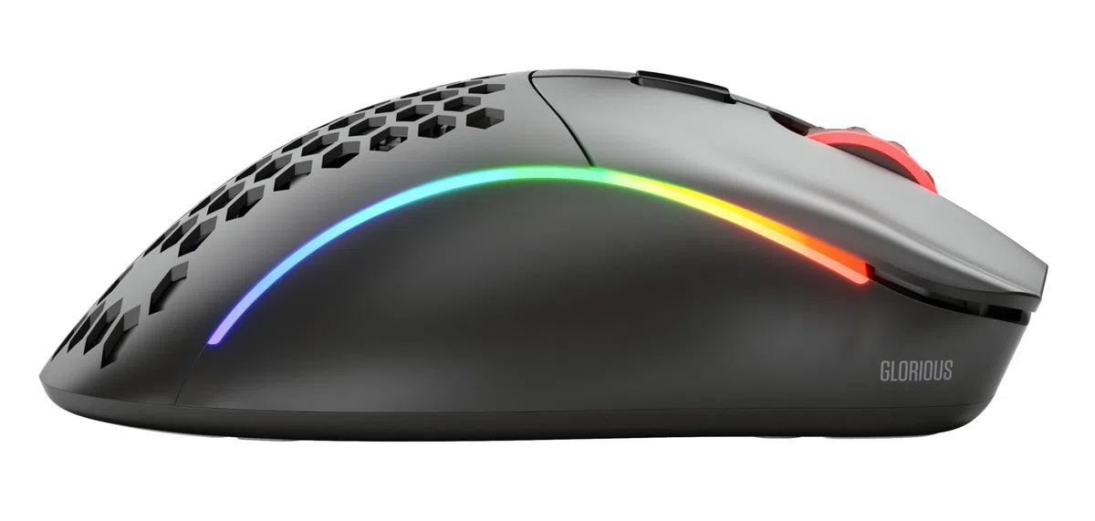 GLORIOUS Gaming Model D- (Piccolo) Wireless Mouse da Gaming Senza Fili - Superleggero 67 g, Design a Nido D'ape, RGB, ergonomico, Wireless 2,4 GHz Senza Lag, Fino a 71 ore di batteria - Nero opaco