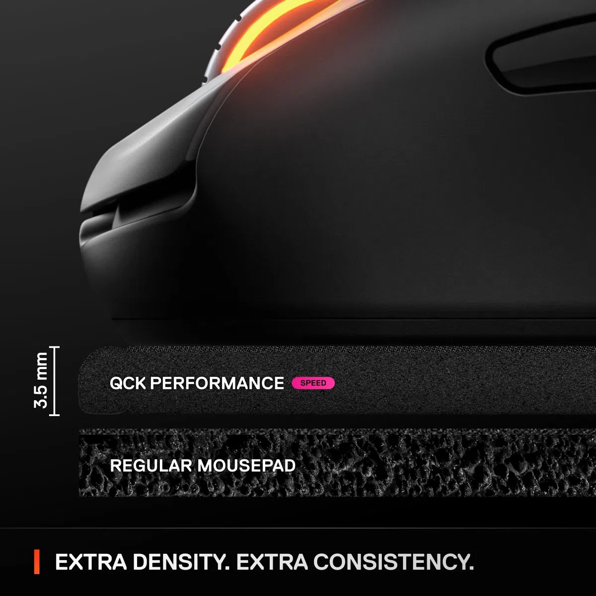 SteelSeries QcK XL Performance Speed Gaming Mousepad - Densità extra per una scorrevolezza fluida - Cuciture a basso profilo - Base in gomma neoprene antiscivolo - 40 x 87,5 cm - FPS, MOBA, RTS, MMO