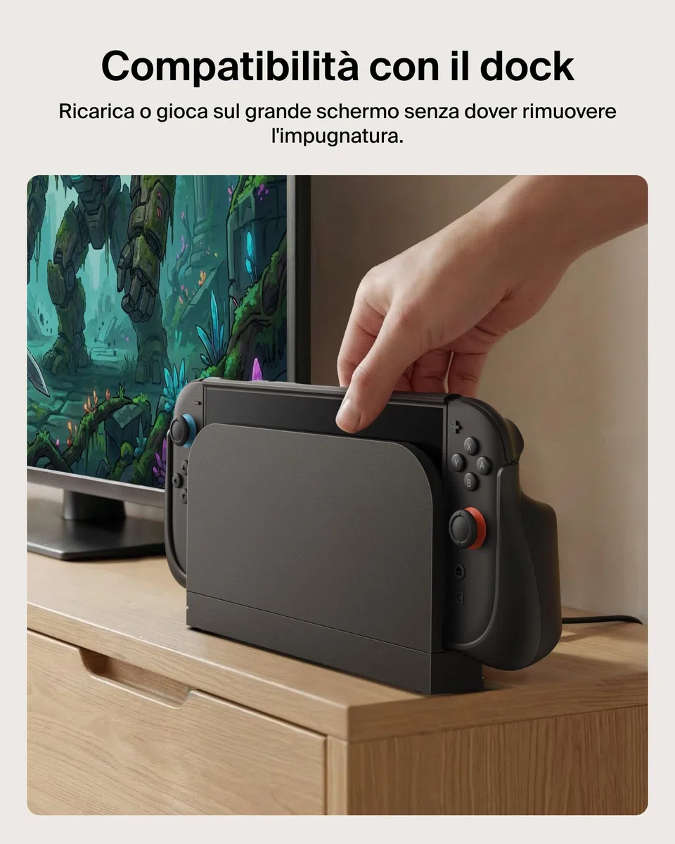 Belkin Gaming Impugnatura Ricarica Nintendo Switch 2, Power bank 10K, Nero | Caricatore Portatile 10000mAh, 30W, Caricatore Magnetico, Compatibilità Supporto, Maniglia Antiscivolo Ergonomica, Display