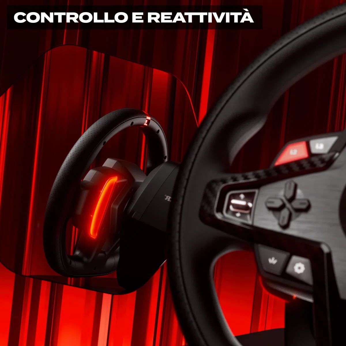 Thrustmaster T248R Volante da Corsa – Pelle Traforata Premium – Display Interattivo LCD – Force Feedback Ibrido 3.1 Nm – Include Pedali T3PM – PS5, PS4, PC