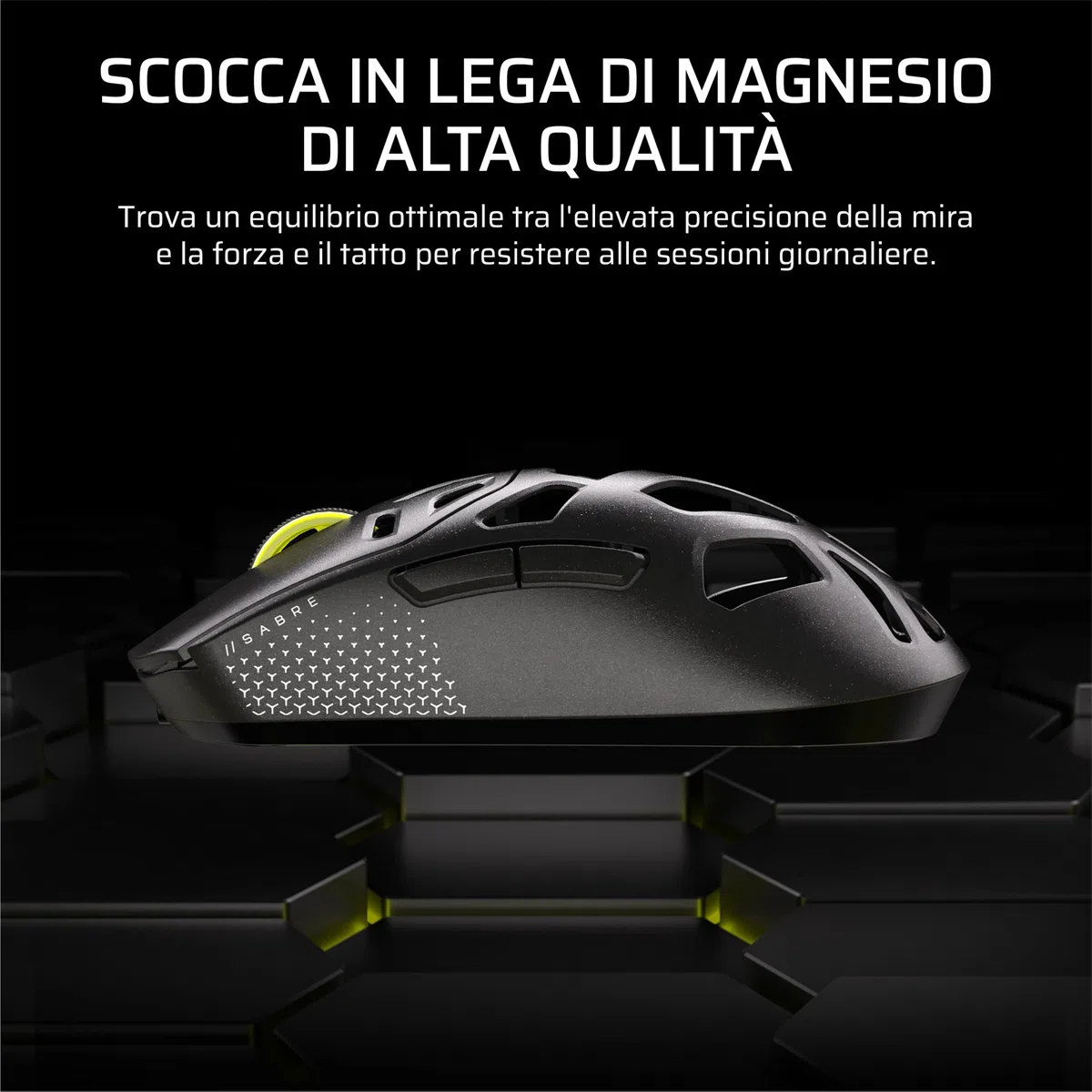 Corsair SABRE v2 PRO MG FPS Mouse Da Gioco Wireless – Nero | Sensore MARKSMAN S Da 33.000 DPI, Hyper-Polling a 8.000 Hz, Magnesio Resistente, Leggero, Batteria Fino a 120 Ore,
