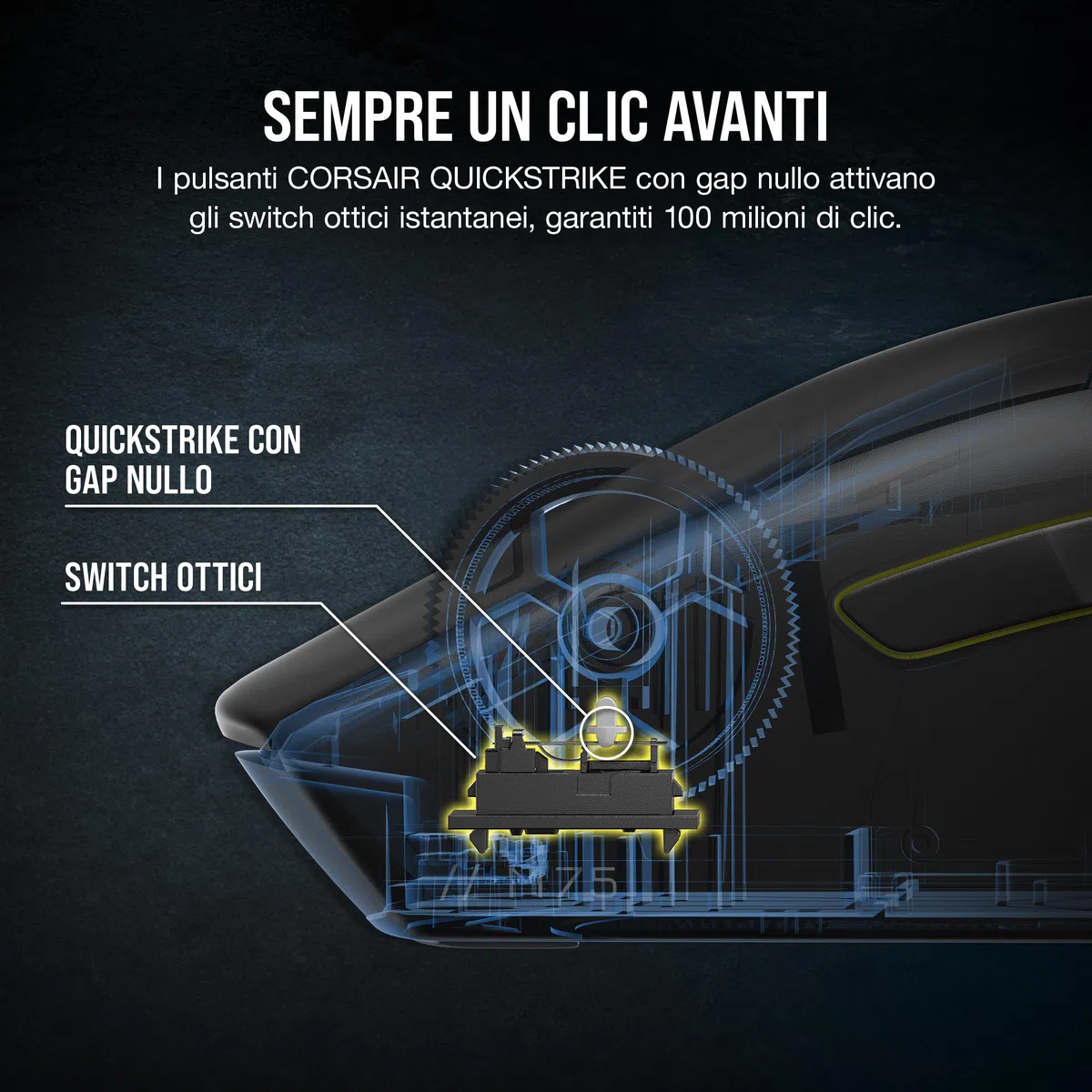 Corsair M75 WIRELESS RGB Mouse da Gioco FPS Leggero – 26.000 DPI – Pulsanti Laterali Intercambiabili – Compatibile con iCUE – PC – Nero