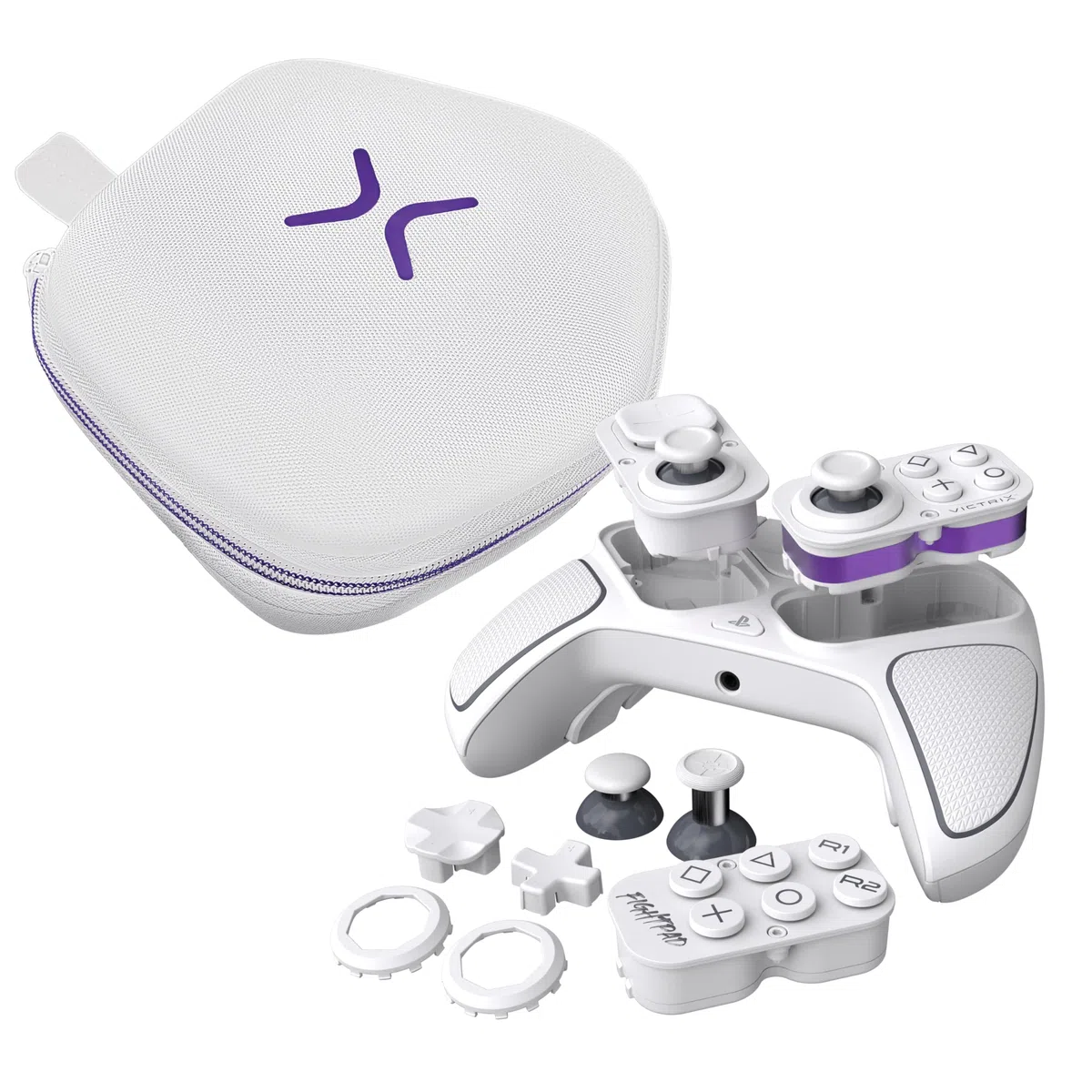 Turtle Beach Victrix Pro BFG Reloaded Bianco Controller da gaming modulare wireless - PlayStation 5, PlayStation 4, PC, modulo Fightpad, con licenza ufficiale PlayStation.
