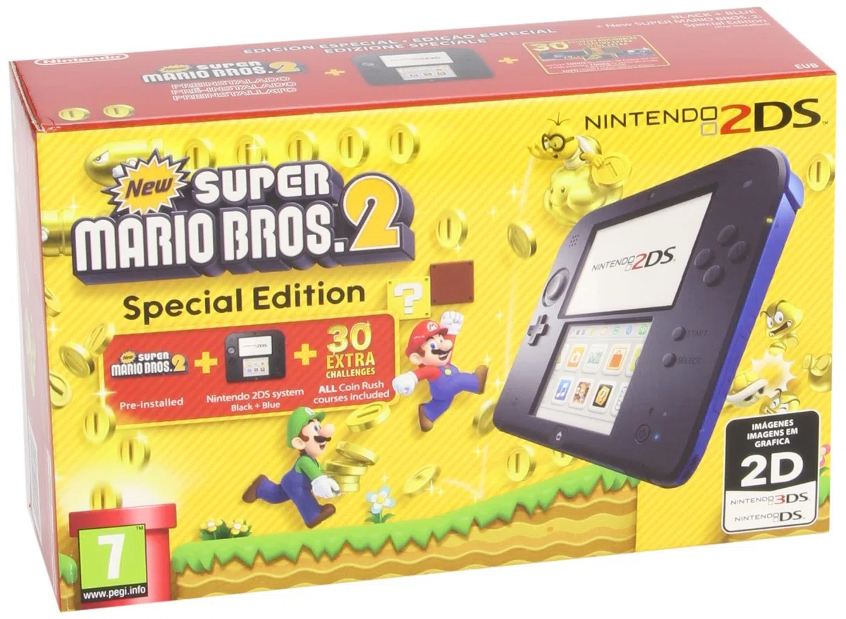 Nintendo 2DS - Consola, Color Azul + New Super Mario Bros 2 (Preinstalado) - [Edizione: Spagna]