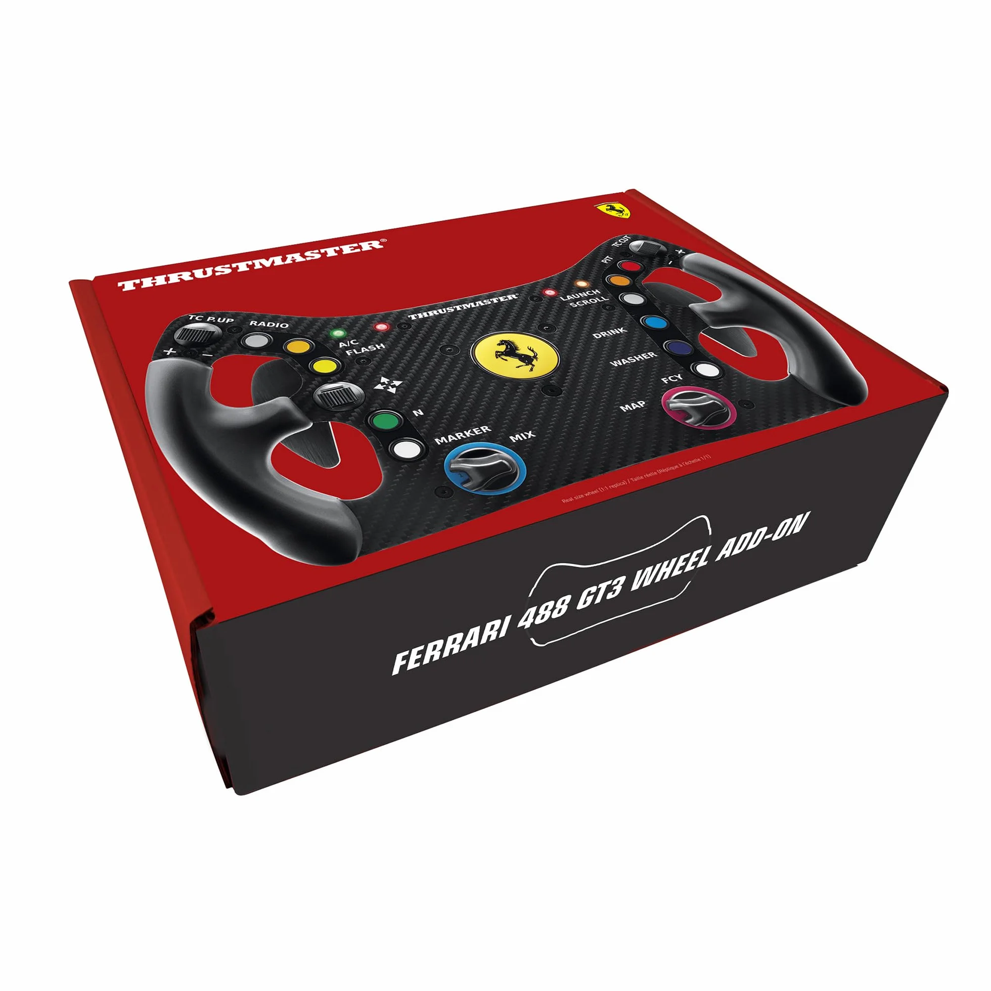 Thrustmaster Ferrari 488 GT3 Wheel Add-On, Volante Racing, PC, PS5, PS4, Xbox Series X|S, Xbox One, Su Licenza Ufficiale Ferrari