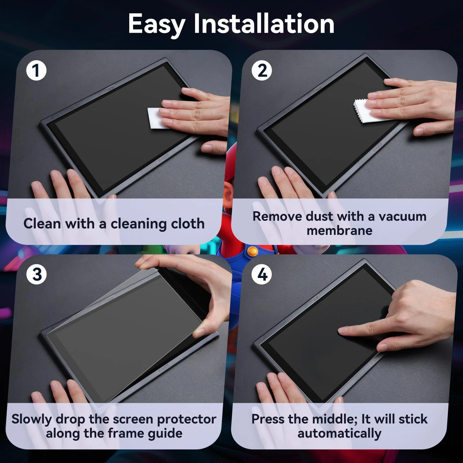 Cover Protettiva per Nintendo Switch 2 2025, Custodia Trasparente in TPU Resistente a Urti e Graffi, con Supporto, 2 Protettori di Schermo e 2 Cappucci per Manopola del Pollice