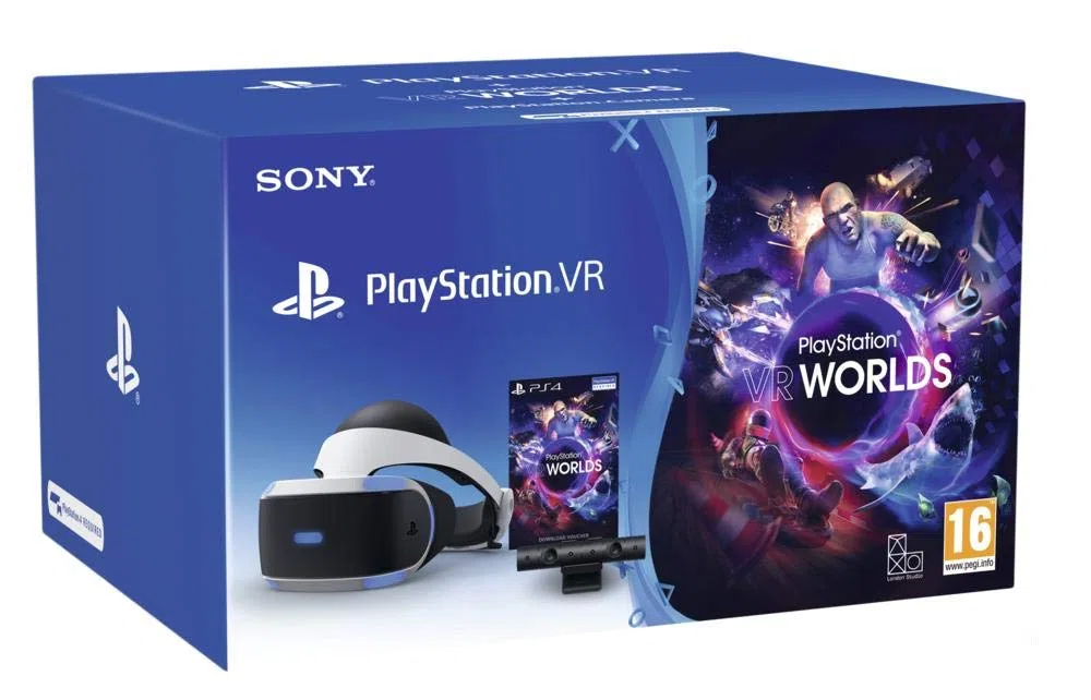 Sony PlayStation VR Casque PS VR PS4 + PS Camera + VR Worlds Compatible PS4 Noir et Blanc