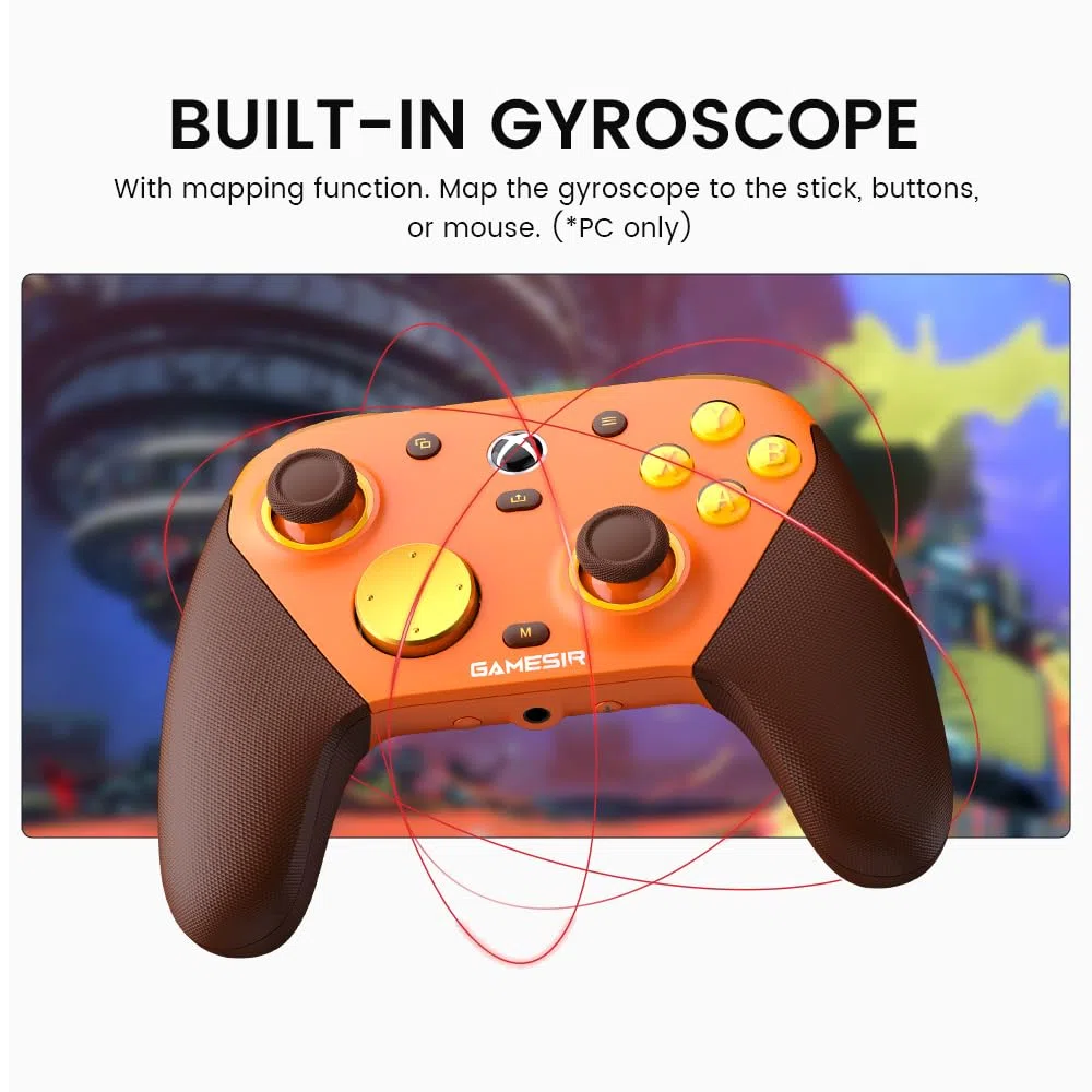 GameSir G7 Pro Controller Cablato per Xbox One, Xbox Series X/S, Controller Wireless per PC con Stick TMR, Trigger Analogici a Effetto Hall, Jack Audio da 3,5 mm – Amber Flame