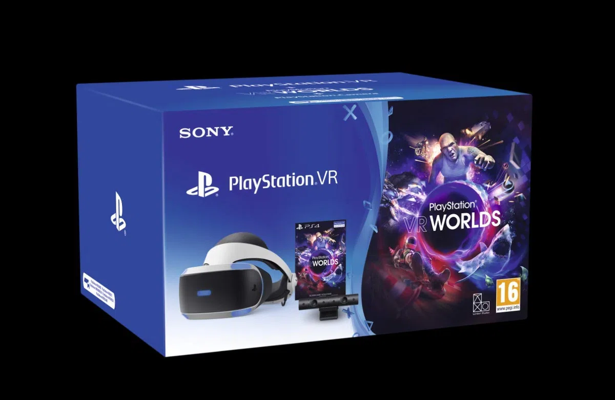 Playstation 4 PS VR Mk4 Bundle Camera Gioco VR Worlds Voucher