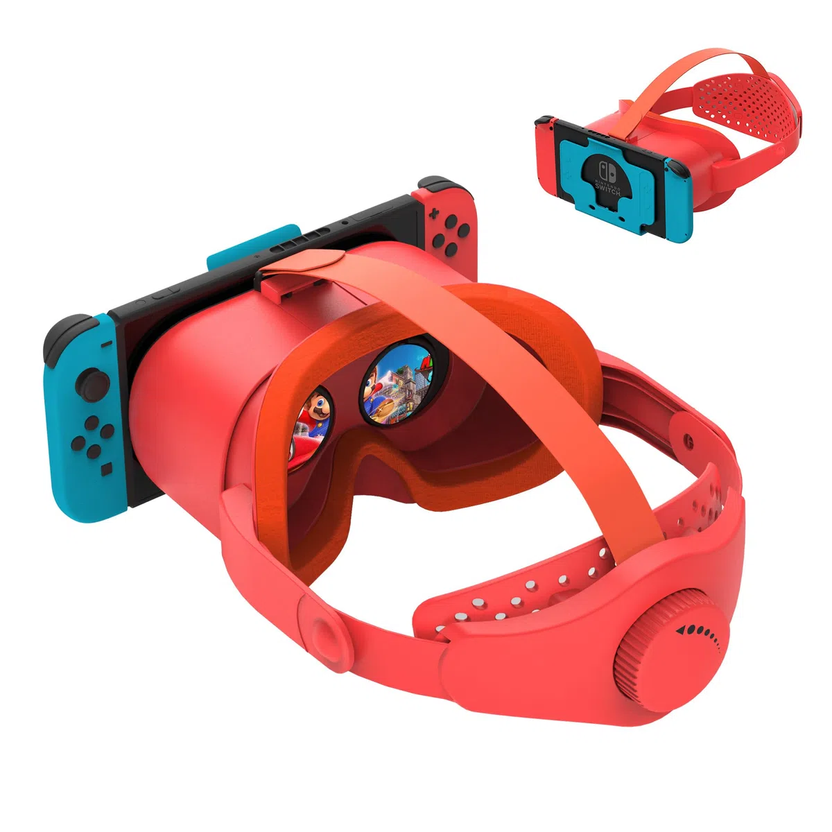 Cuffie VR aggiornate per Nintendo Switch e Switch modello OLED, occhiali per giochi VR con lenti HD regolabili e cinturino per la testa con pulsante rotante, Labo VR per accessori switch (arancione e