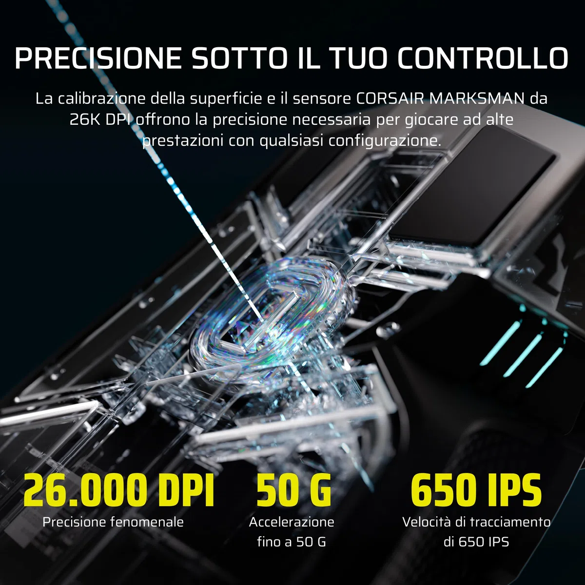 Corsair IRONCLAW WIRELESS SE (2026) Mouse Da Gioco – Nero | 26.000 DPI, Design Ergonomico per Mani Grandi, 10 Pulsanti Programmabili, Per MOBA, FPS, MMO