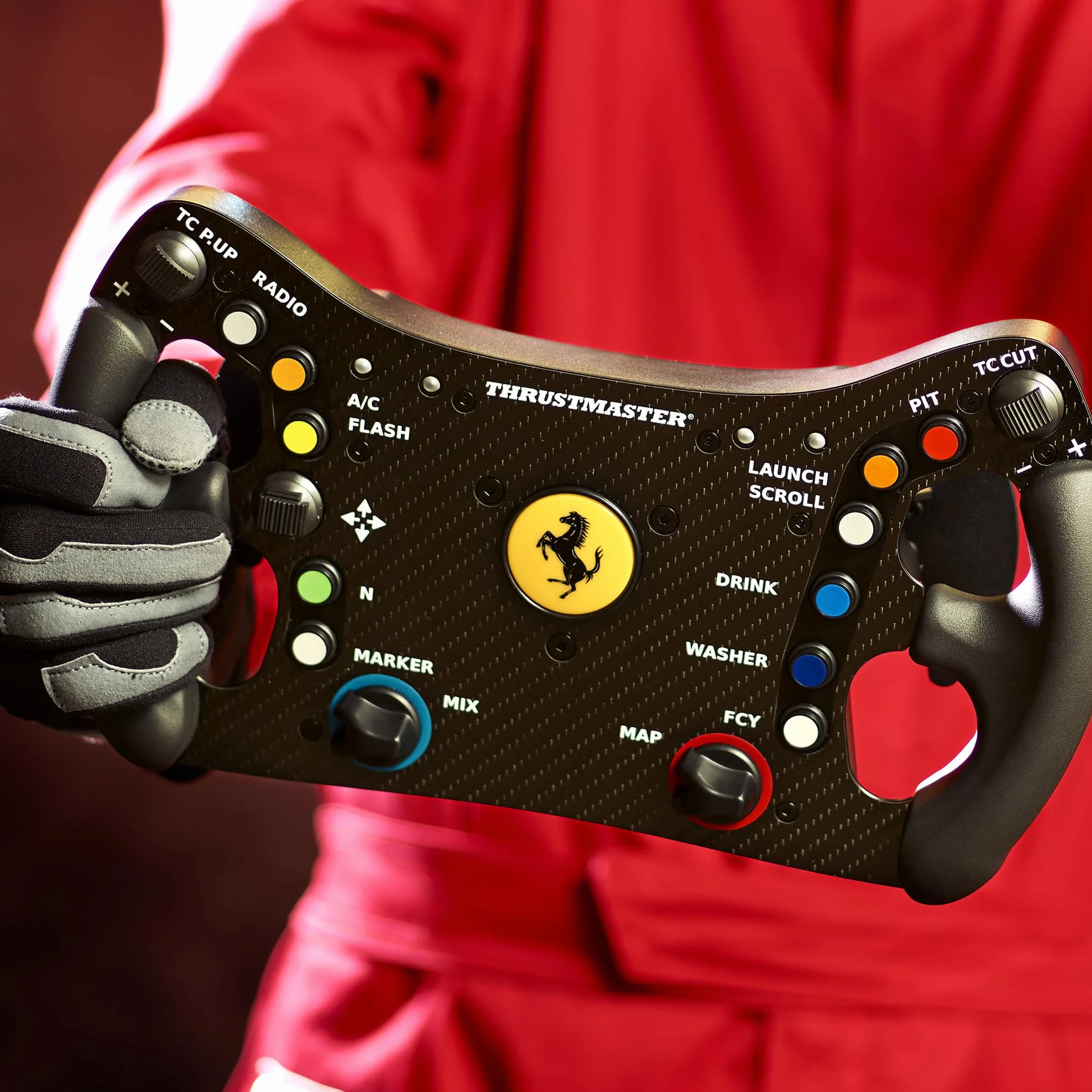 Thrustmaster Ferrari 488 GT3 Wheel Add-On, Volante Racing, PC, PS5, PS4, Xbox Series X|S, Xbox One, Su Licenza Ufficiale Ferrari