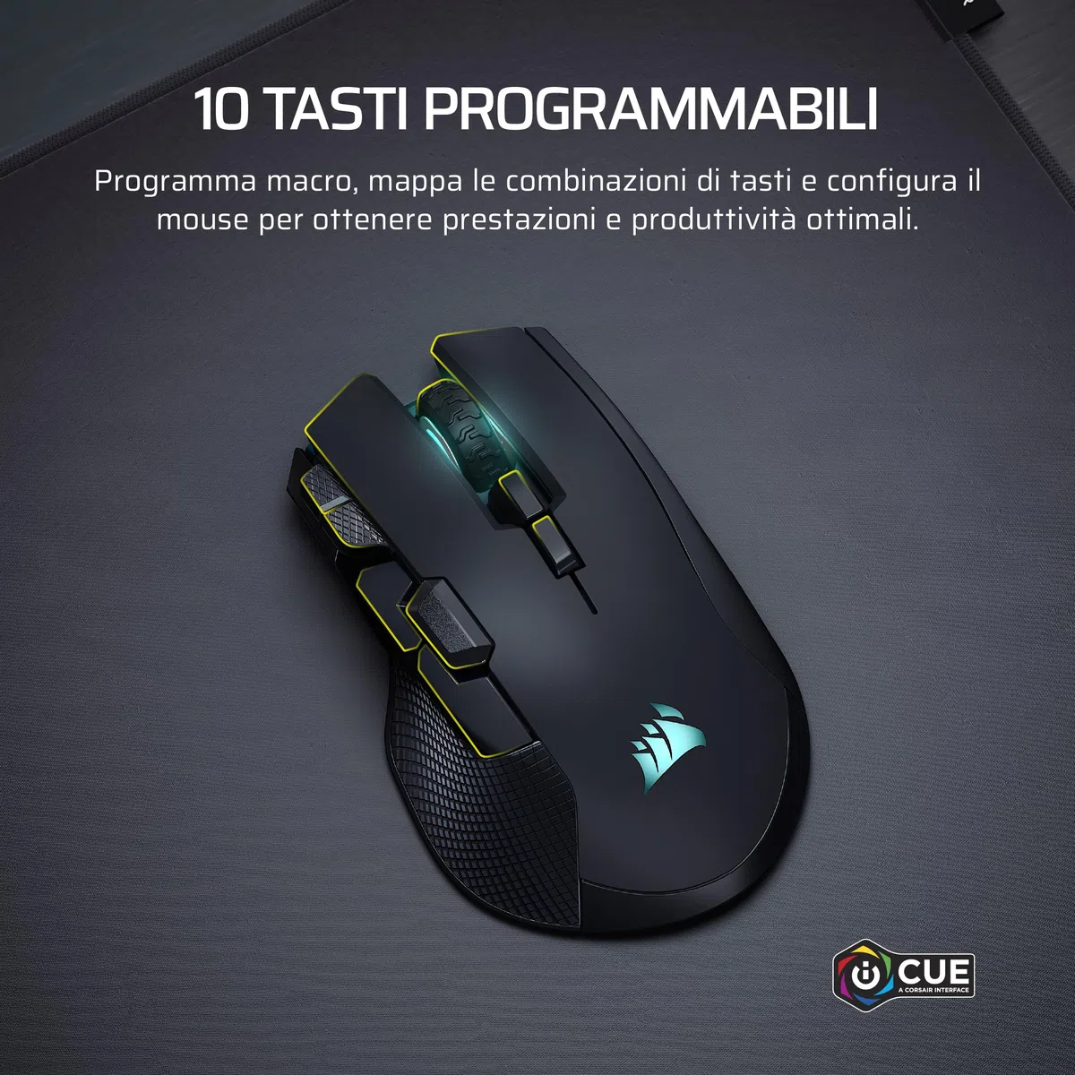 Corsair IRONCLAW WIRELESS SE (2026) Mouse Da Gioco – Nero | 26.000 DPI, Design Ergonomico per Mani Grandi, 10 Pulsanti Programmabili, Per MOBA, FPS, MMO