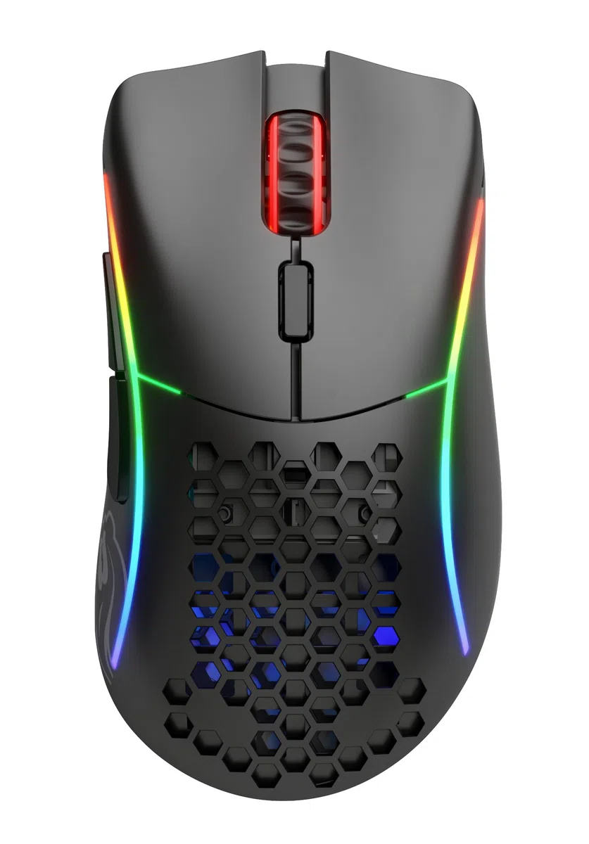 GLORIOUS Gaming Model D- (Piccolo) Wireless Mouse da Gaming Senza Fili - Superleggero 67 g, Design a Nido D'ape, RGB, ergonomico, Wireless 2,4 GHz Senza Lag, Fino a 71 ore di batteria - Nero opaco