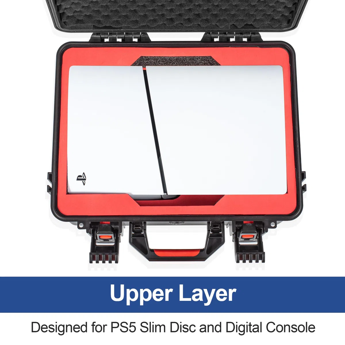 STARTRC GAMES Custodia rigida da viaggio per PS5 5, resistente agli urti, impermeabile, per PlayStation 5 Slim, controller, cassetta da gioco e accessori