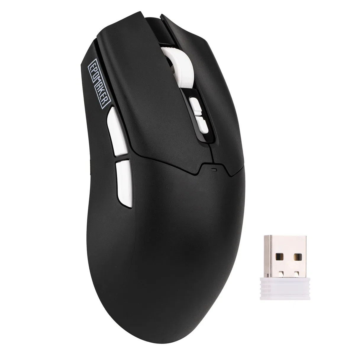 EPOMAKER Click Lite Mouse da Gioco Senza Fili, 800 to 24,000 DPI Adjustable, PAW3311 Sensor, 500mAh, 59g, 2.4G/BT/Wired Mice Ricaricabile con 5 Buttons programmabili per PC/Mac/Linux (Nero)