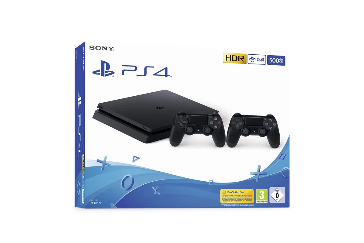 PlayStation 4 Slim 500GB E Chassis, Jet Black + 2° Dualshock 4 [Esclusiva Amazon.it]